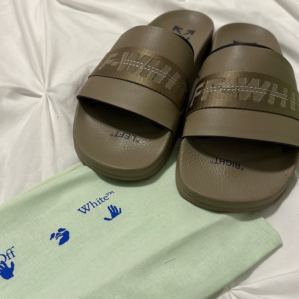 Off-White Taupe Slip Ons